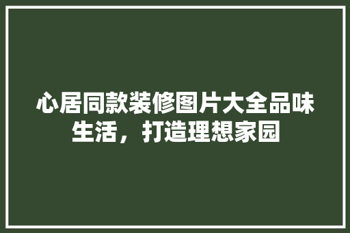 心居同款装修图片大全品味生活，打造理想家园