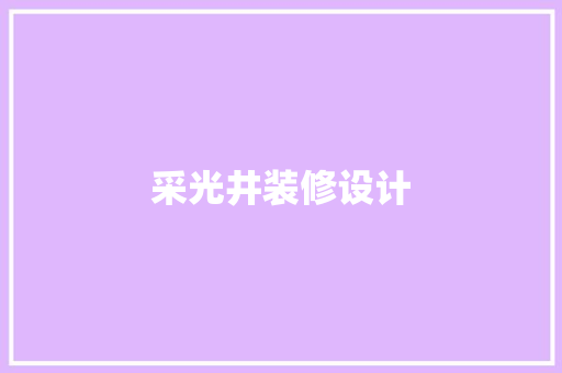 采光井装修设计