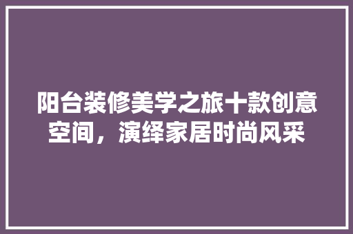 阳台装修美学之旅十款创意空间，演绎家居时尚风采  第1张