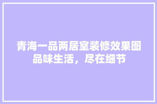 青海一品两居室装修效果图品味生活，尽在细节