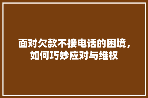 面对欠款不接电话的困境，如何巧妙应对与维权