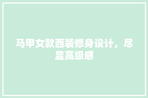 马甲女款西装修身设计，尽显高级感