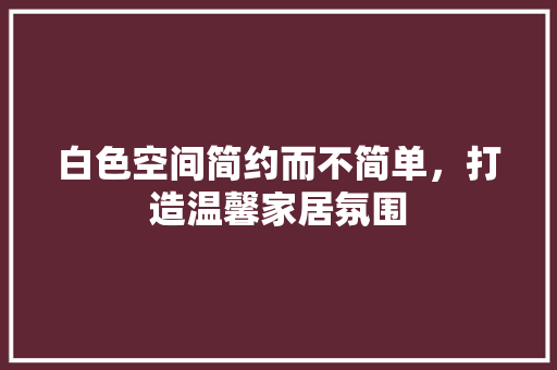 白色空间简约而不简单，打造温馨家居氛围