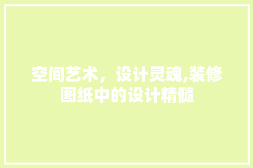 空间艺术，设计灵魂,装修图纸中的设计精髓