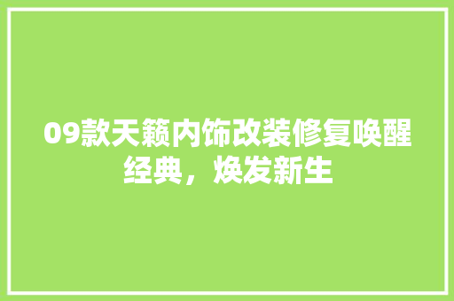 09款天籁内饰改装修复唤醒经典，焕发新生