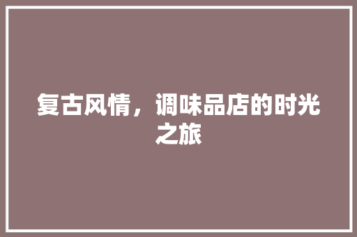 复古风情，调味品店的时光之旅