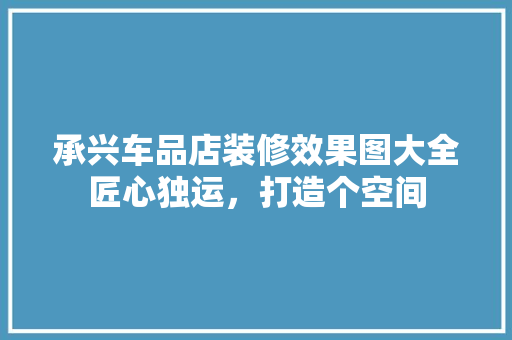 承兴车品店装修效果图大全匠心独运，打造个空间