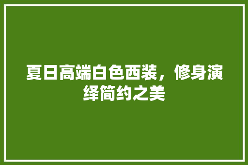 夏日高端白色西装，修身演绎简约之美
