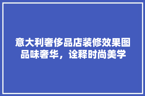 意大利奢侈品店装修效果图品味奢华，诠释时尚美学