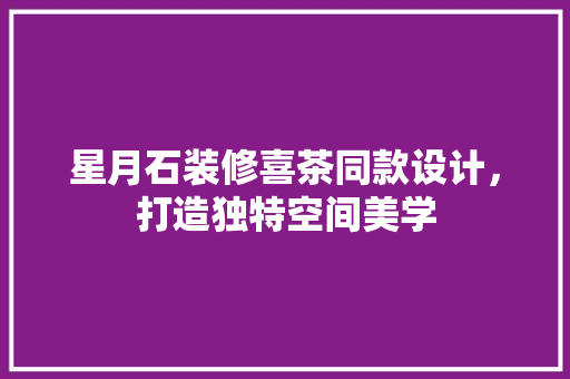 星月石装修喜茶同款设计，打造独特空间美学