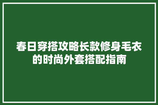 春日穿搭攻略长款修身毛衣的时尚外套搭配指南