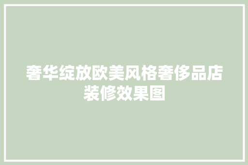 奢华绽放欧美风格奢侈品店装修效果图