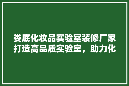 娄底化妆品实验室装修厂家打造高品质实验室，助力化妆品行业腾飞