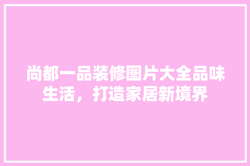 尚都一品装修图片大全品味生活，打造家居新境界