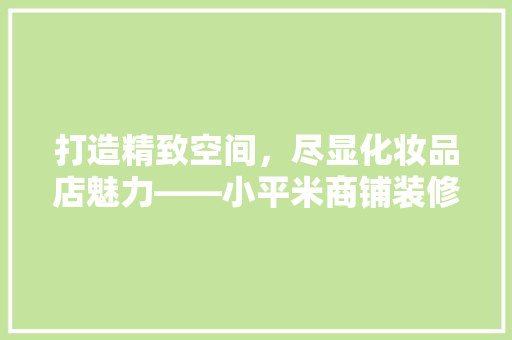 打造精致空间，尽显化妆品店魅力——小平米商铺装修设计