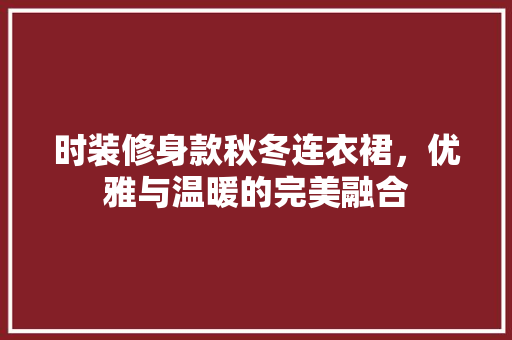 时装修身款秋冬连衣裙，优雅与温暖的完美融合