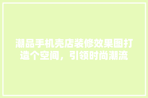潮品手机壳店装修效果图打造个空间，引领时尚潮流