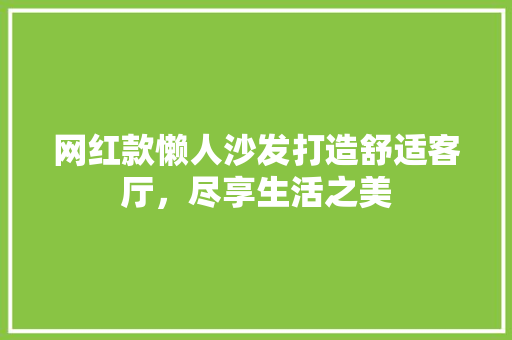网红款懒人沙发打造舒适客厅，尽享生活之美