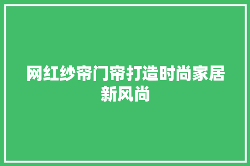 网红纱帘门帘打造时尚家居新风尚