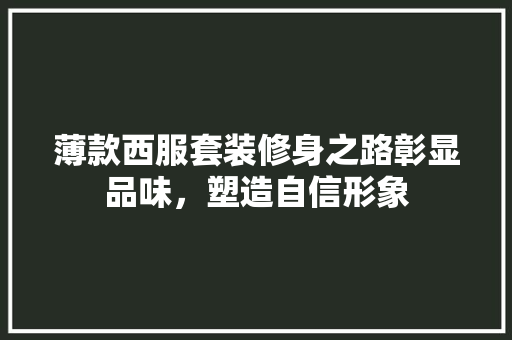 薄款西服套装修身之路彰显品味，塑造自信形象