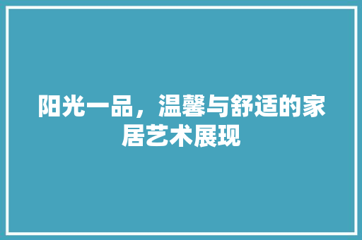 阳光一品，温馨与舒适的家居艺术展现