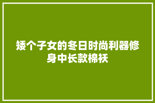 矮个子女的冬日时尚利器修身中长款棉袄