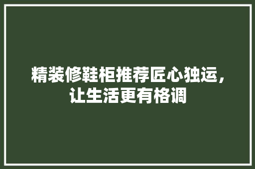 精装修鞋柜推荐匠心独运，让生活更有格调