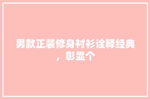 男款正装修身衬衫诠释经典，彰显个