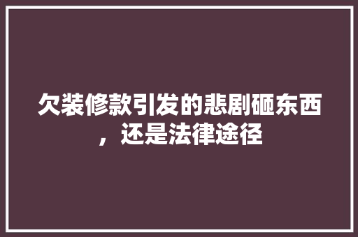 欠装修款引发的悲剧砸东西，还是法律途径
