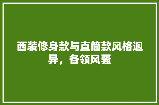 西装修身款与直筒款风格迥异，各领风骚