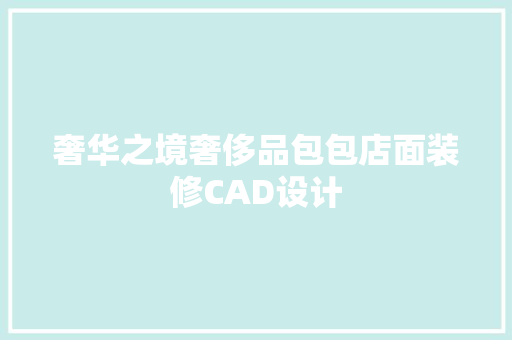 奢华之境奢侈品包包店面装修CAD设计