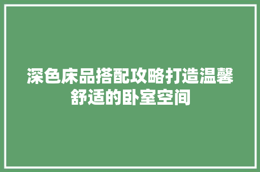 深色床品搭配攻略打造温馨舒适的卧室空间  第1张