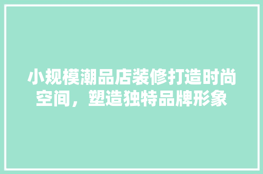 小规模潮品店装修打造时尚空间，塑造独特品牌形象