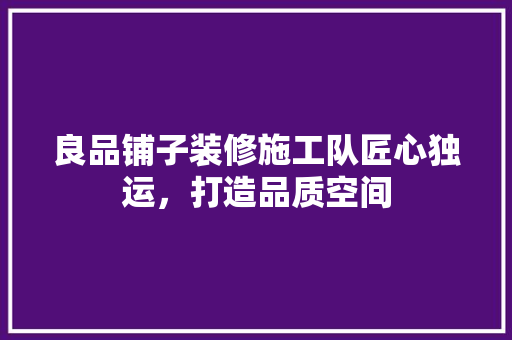 良品铺子装修施工队匠心独运，打造品质空间