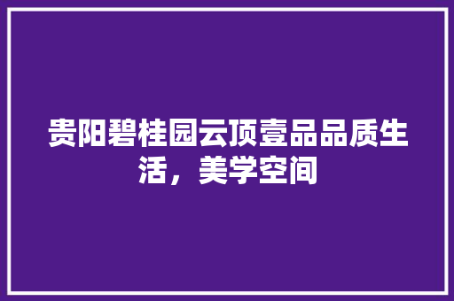 贵阳碧桂园云顶壹品品质生活，美学空间  第1张