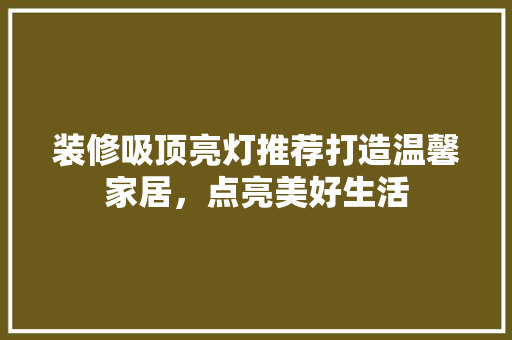 装修吸顶亮灯推荐打造温馨家居，点亮美好生活
