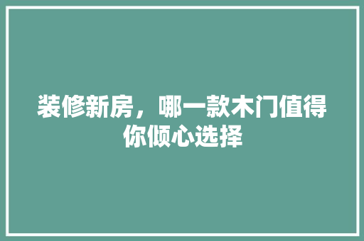 装修新房，哪一款木门值得你倾心选择