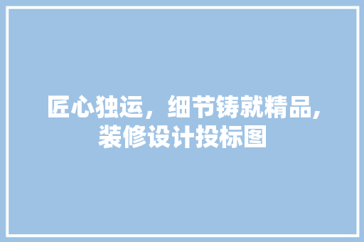 匠心独运，细节铸就精品,装修设计投标图