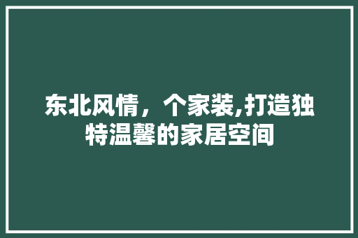 东北风情，个家装,打造独特温馨的家居空间