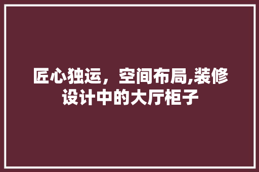 匠心独运，空间布局,装修设计中的大厅柜子