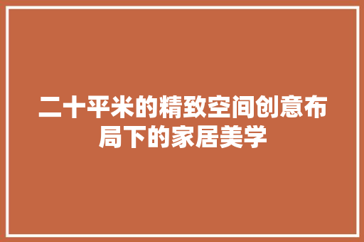 二十平米的精致空间创意布局下的家居美学