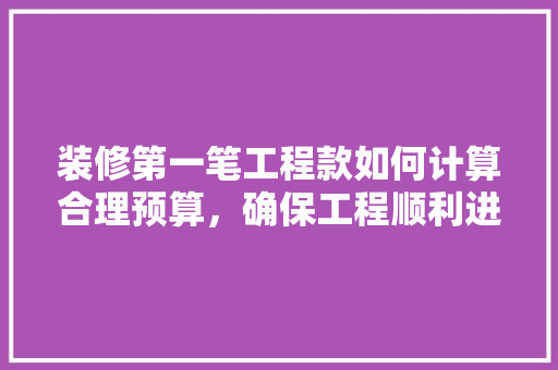 装修第一笔工程款如何计算合理预算，确保工程顺利进行