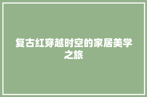 复古红穿越时空的家居美学之旅