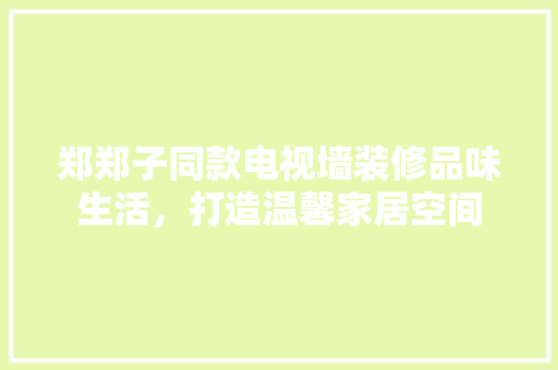 郑郑子同款电视墙装修品味生活，打造温馨家居空间